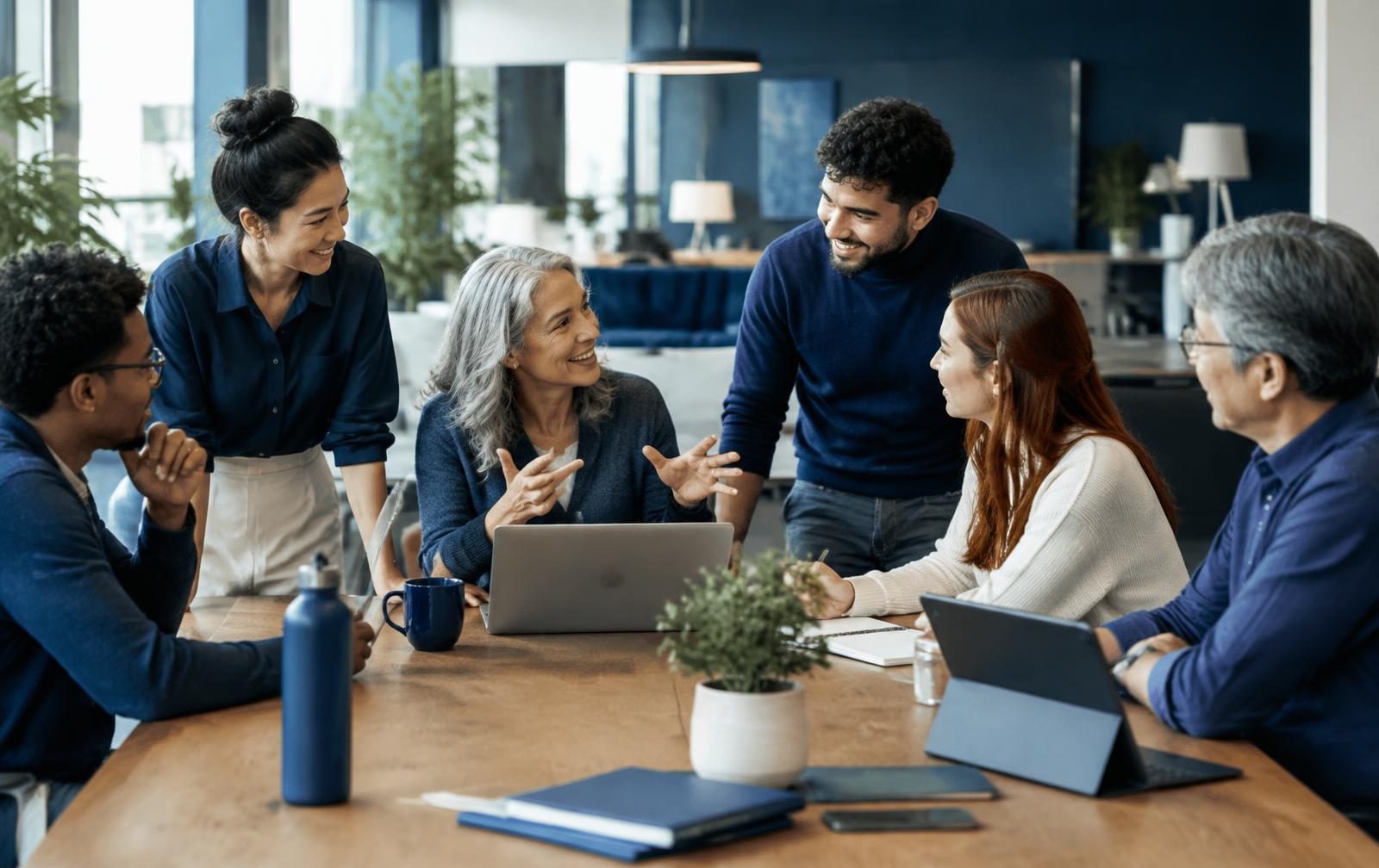 Diverse technology team collaborating in an inclusive workplace